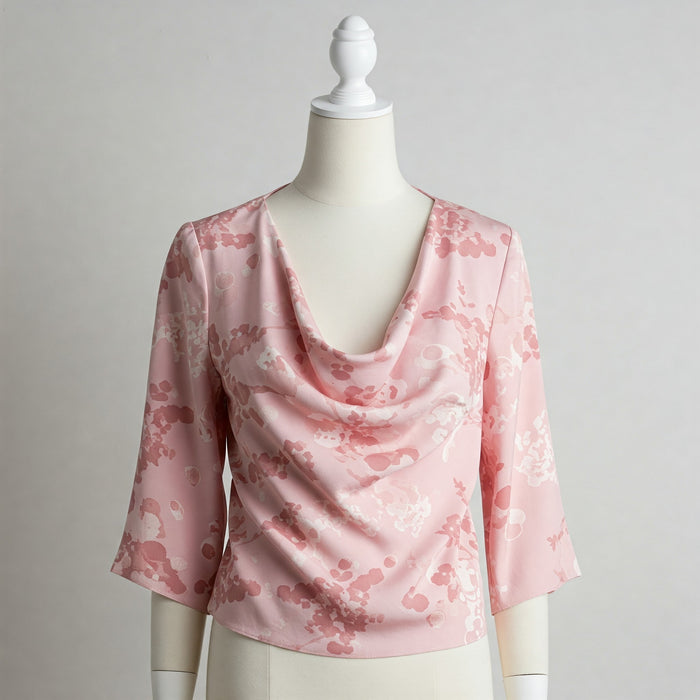 Baby Pink Self Print Silk Trendy Top