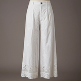 White Cotton Full Embroided Trouser