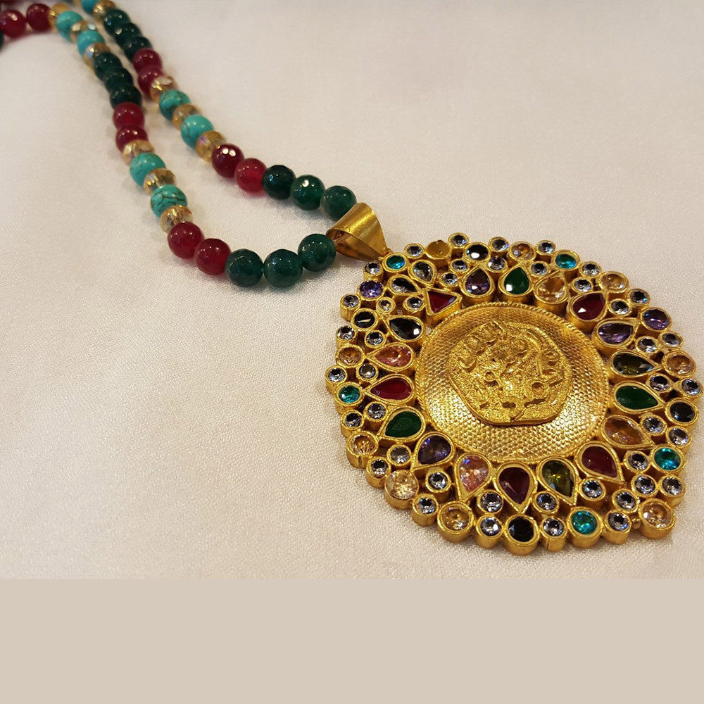 Gold platted semi precious stones studded - design 2