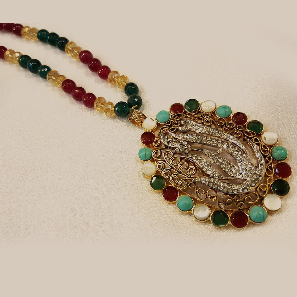 Gold platted semi precious stones studded - design 5