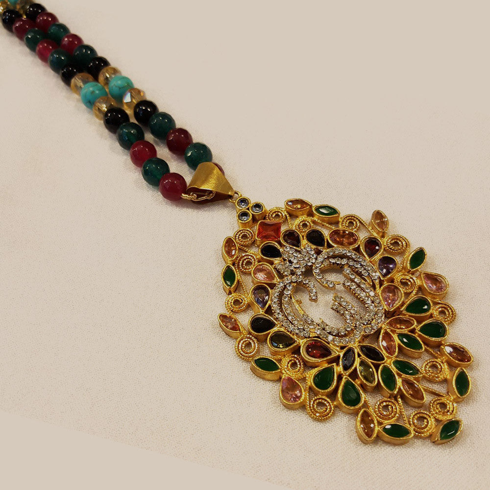 Gold platted semi precious stones studded - design 6