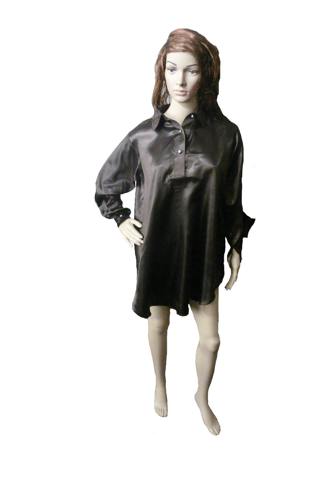 Plain Silk Brown Shirt
