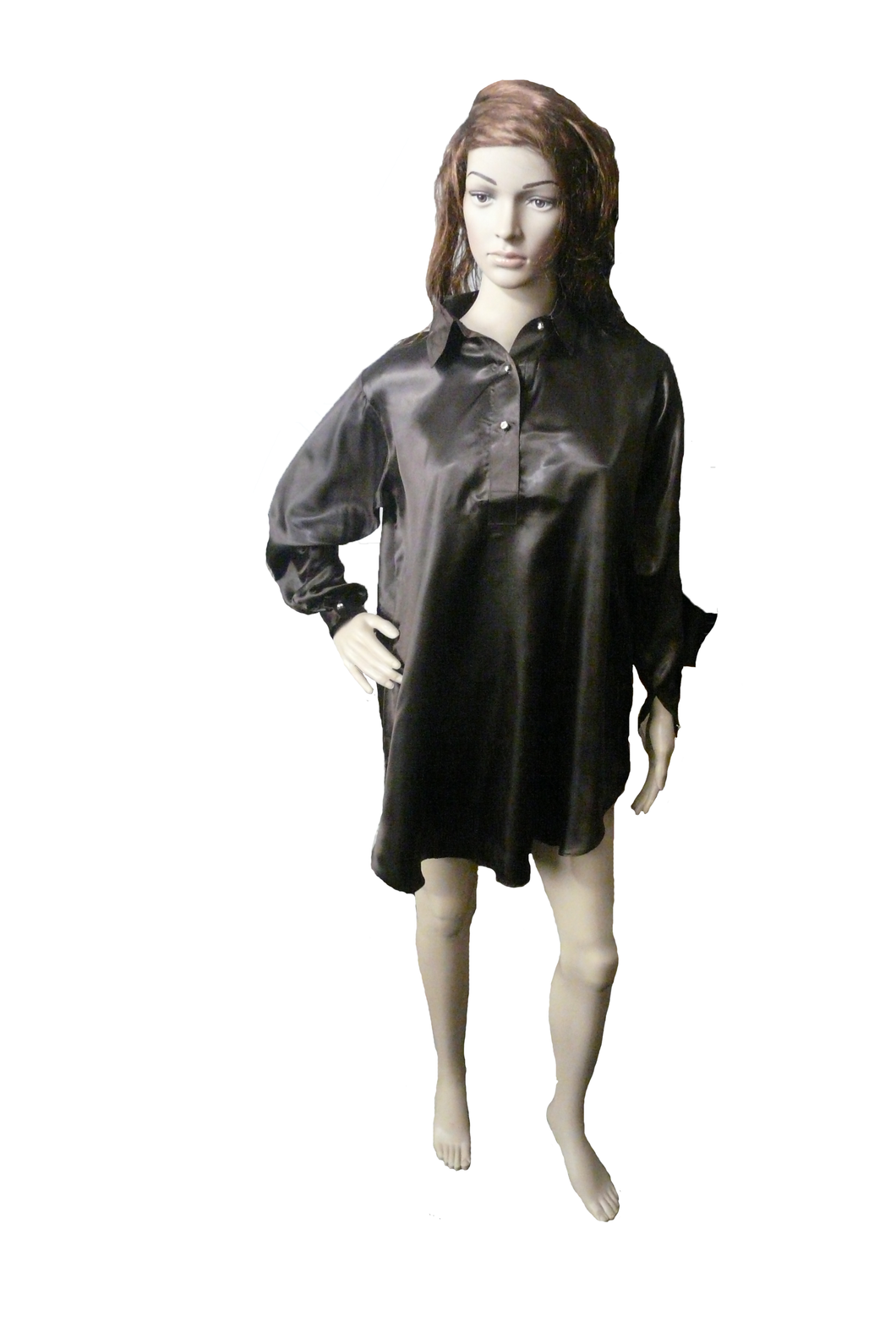 Plain Silk Brown Shirt