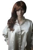 Golden Front Open Two Layer Silk Caramel Top