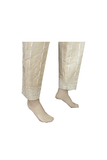 Skin Colour Cotton Embroidered Trouser/Pants