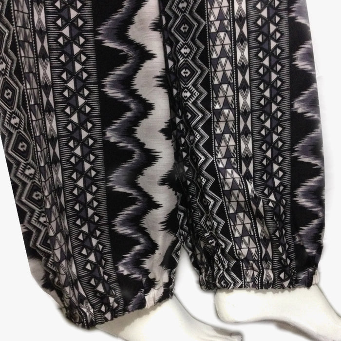 Loose Nightwear Black Printed Trouser