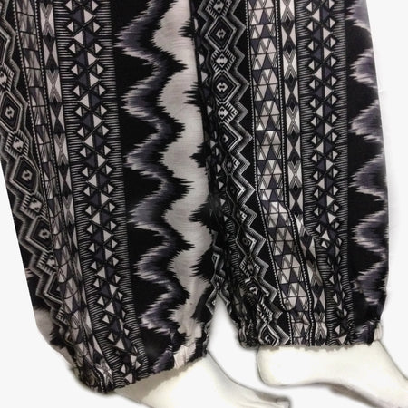 Loose Nightwear Black Printed Trouser