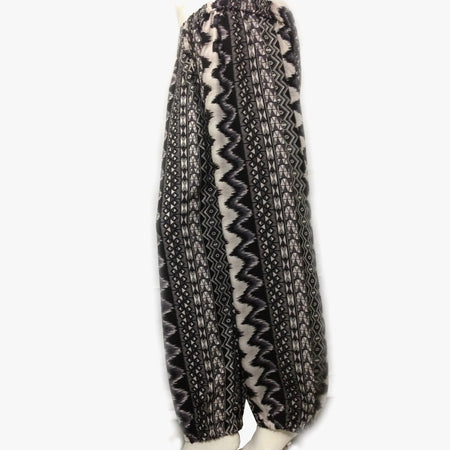 Loose Nightwear Black Printed Trouser