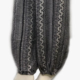 Loose Nightwear Printed Trouser Black Linen