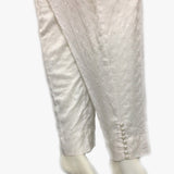White Linen Full Embroided Trouser