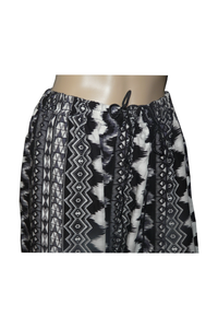Loose Nightwear Black Printed Trouser