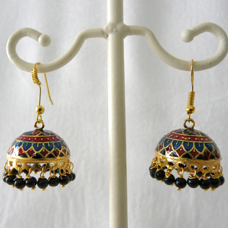 Jaipori meenakari jhumki
